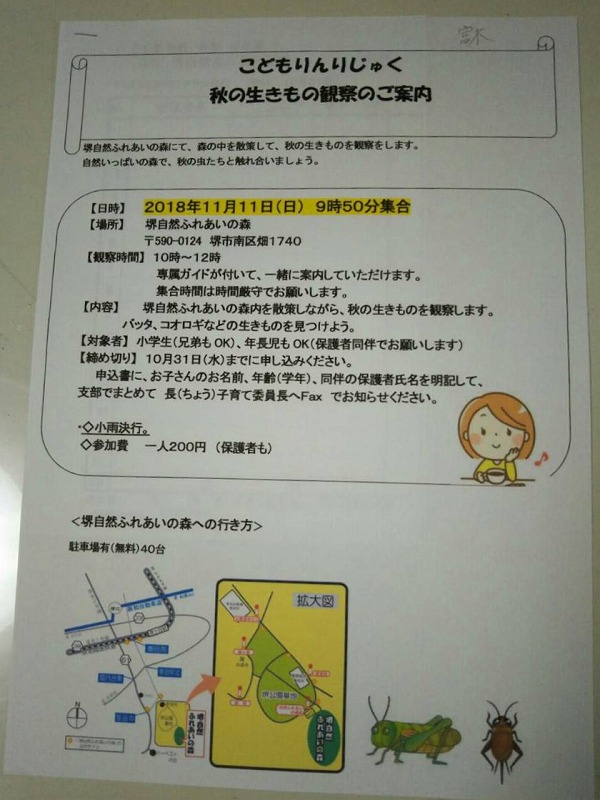 秋の生きもの観察ー